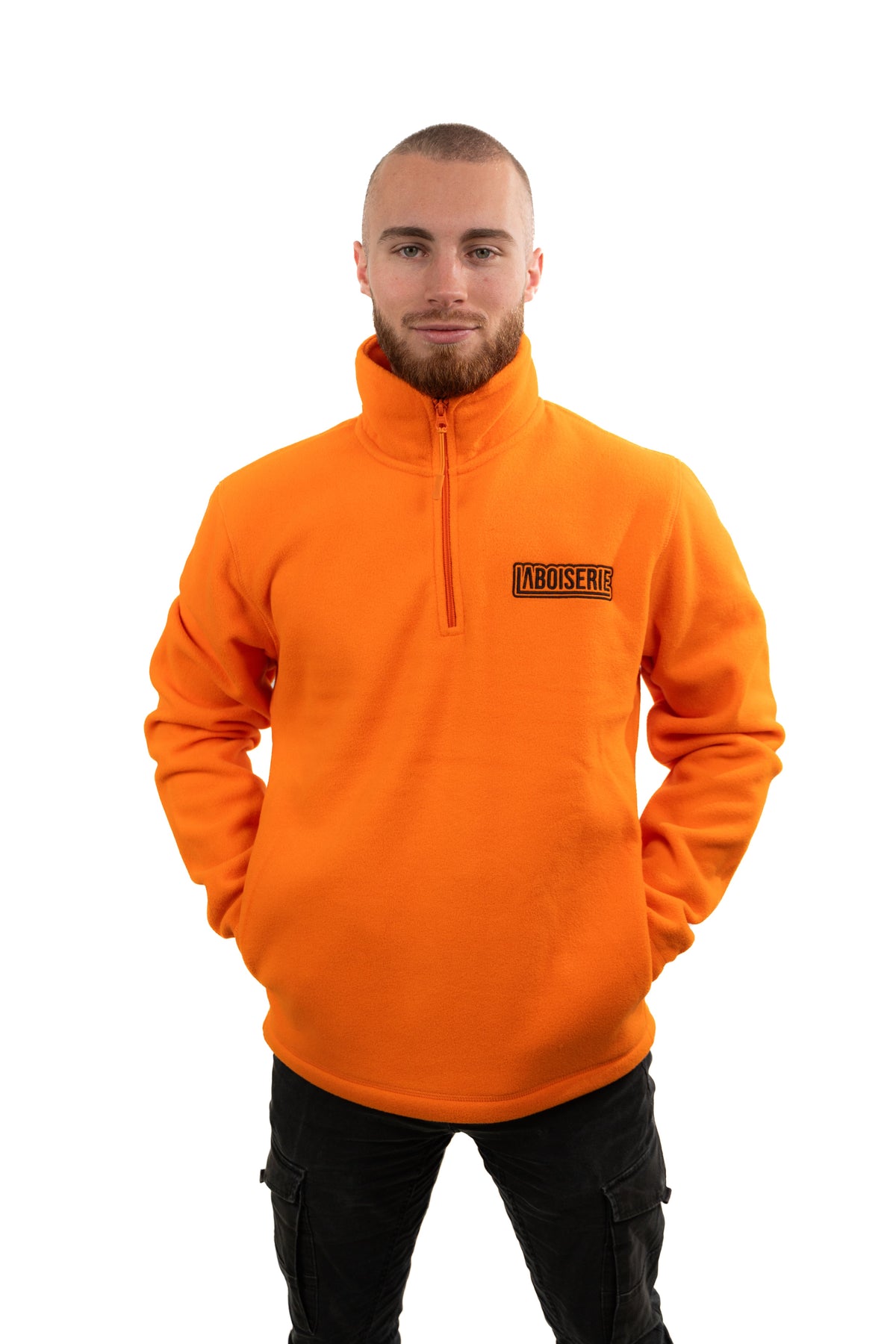 LA POLAIRE ORANGE ZIP COL